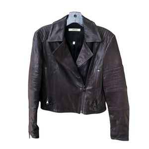 100% lamb leather J Brand- moto biker jacket Brown xs